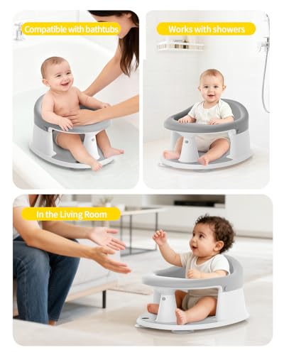 Baby Bath Seat for Babies 6 Months & Up, Bath Seats for Babies Sitting Up, Open Design, Non-Slip, Compact Toddler Bath Seat.