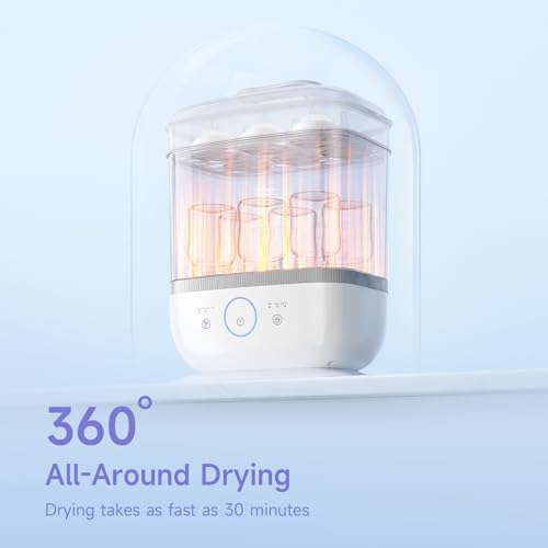 Snow Bear Baby Bottle Sterilizer and Dryer with Touchscreen, 6-in-1 Steam Bottle Sterilizer for Baby Bottles Pacifier, Breast Pump Part, 13 Bottles Extra-Large Capacity for Fast Drying Baby Essential