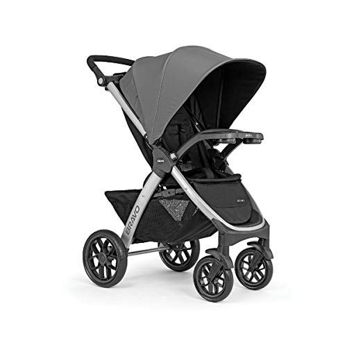 Chicco Bravo 3-in-1 Trio Travel System, Bravo Quick-Fold Stroller with KeyFit 30 Infant Car Seat and Base, Camden/Black