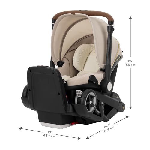 Evenflo Shyft DualRide Infant Car Seat Stroller Combo with Green & Gentle Fabric (Champagne)