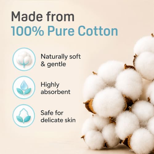 Pigeon Cotton Swabs, Flexible and Soft Paper Stem, 100% Soft Cotton Tips, Thin & Hinged, 200 Pieces, White