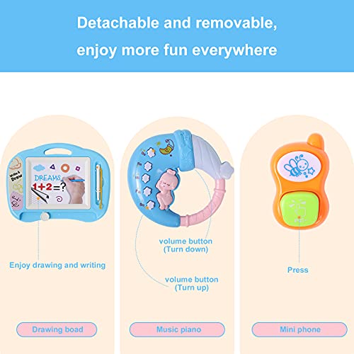 Cuterabit 2 in 1 Sit to Stand Baby Walker with Music and Light, Push Toys for Toddlers 1-3 for Learning to Walk, Baby Walking Toys 6 to 12 Months for Infants Babies Toddlers Boys Girls
