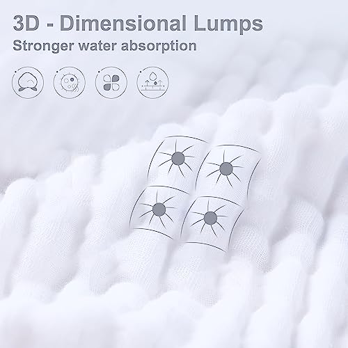 SWEET DOLPHIN 12 Pack Baby Muslin Washcloths - Soft Face Cloths for Newborn, Absorbent Bath Wash Cloths, Wipes, Burp Rag - Toddlers Essentials Stuff, Baby Registry as Shower -10"x10", Multicolor