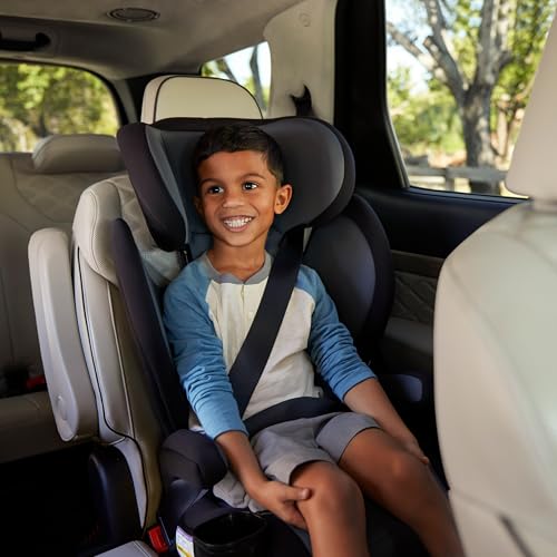 Safety 1st Grow and Go 2-in-1 Booster Car Seat with ComfortWings, Converts High-Back to Backless, 19" Wide, Fits 3 Across, Lightweight, Foldable, Easy-Clean, Cup Holders, 40-100 lbs, Beach Wave