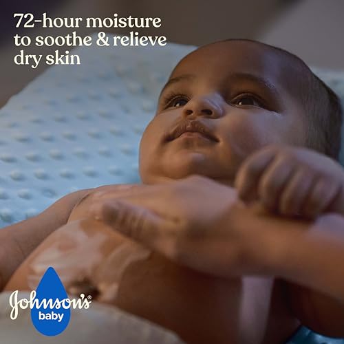 Johnson's Skin Nourishing Baby Lotion, Vanilla & Oat Scents, Hypoallergenic Baby Body Lotion for 72 Hour Hydration Until Baby's Next Bath Moisturizes & Protects from Dryness, 16.9 fl. oz