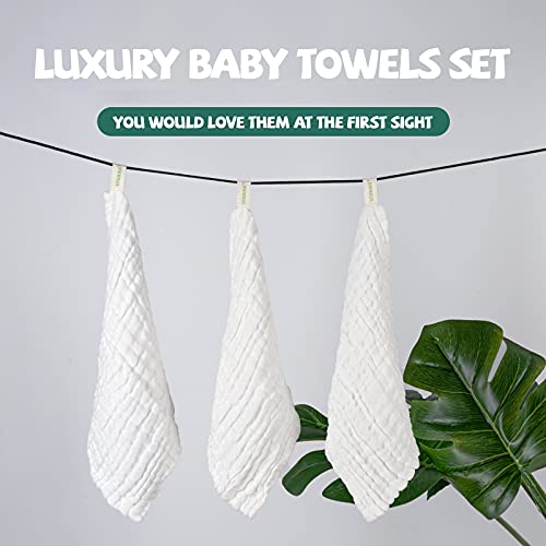 VIVANA Baby Muslin Washcloths -6 Layer Soft Absorbent Face Towel - Natural Newborn Wipes for Delicate Skin - Baby Registry as Shower