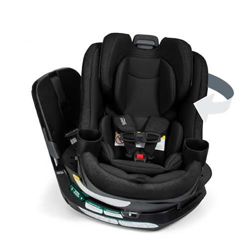 Britax Galaxy360 Slim Rotating Convertible Car Seat, 2-in-1 Rotating Car Seat for Infants & Toddlers with 360 SwivelSmooth Steel Ring, Extended Rear-Facing and ClickTight Installation – Raven Black
