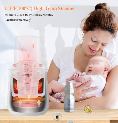 Baby Bottle Warmer All Bottles, Water Bath Milk Warmer 48H Thermostat Food Heater Breastmilk Thaw Formula Water Warming Steamer IMD LED Display Accurate Temperature Control