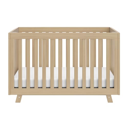 Storkcraft Beckett 3-in-1 Convertible Crib – GREENGUARD Gold Certified, Fits Standard Crib Mattress, Converts to Toddler Bed and Daybed, 4 Mattress Heights, Grow-with-Me Design (Driftwood)