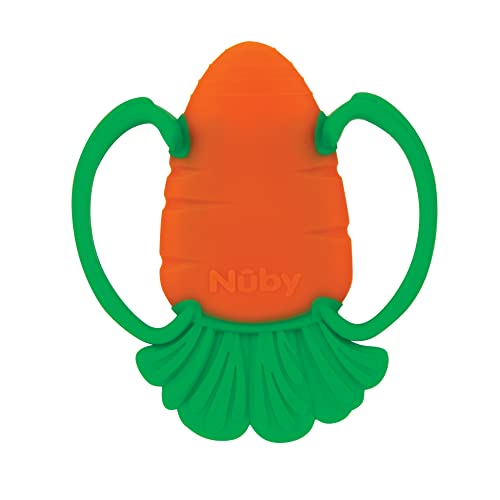 Nuby Veggie Teether for Teething Relief - Soft Baby Teething Toy for 3+ Months - Carrot - Easter Basket Stuffer