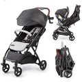 Ingenuity 3Dquickclose CS+ Compact Fold Stroller – Lightweight Stroller with Oversized Canopy, Extra-Large Storage and Compact Fold, Gray