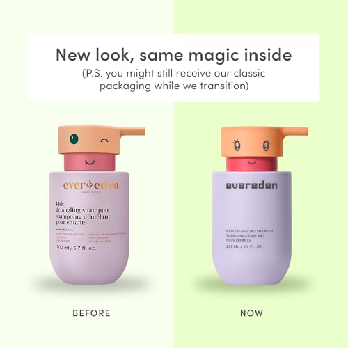 Evereden Kids Detangling Shampoo | Dermatologist-Tested, EWG Verified, No Silicones | For Curly or Straight Hair | Clean, Vegan, Sulfate-Free, Hypoallergenic, Gentle for Daily Use, 6.7 fl oz