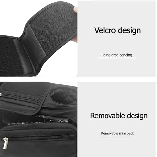 PandaEar Universal Stroller Organizer with Insulated Cup Holders, Parent Console Caddy with Detachable Shoulder Strap & Phone Pouch, Large Capacity Stroller Accessories Bag