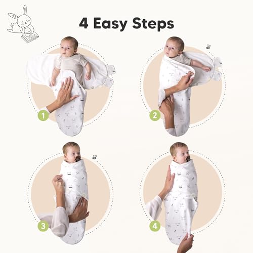 KeaBabies 3-Pack Organic Baby Swaddles for Newborns, Infant (Nordic, 0-3M)