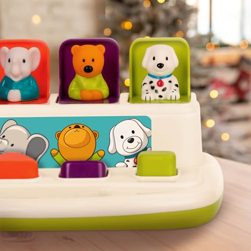 Battat – Cause-and-Effect Toy – Developmental Toy with Buttons & Colors – Color Sorting Animal Toys – for Kids, Toddlers, Babies – 18+ Months – Pop-Up Pals