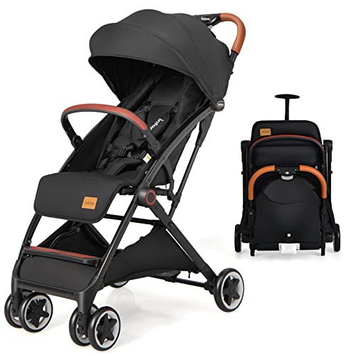 INFANS Lightweight Baby Stroller, Compact Infant with One-Hand Fold, Travel Stroller for Airplane with Cup Holder, Canopy 5-Point Harness Foot Cover for 6-36 Month