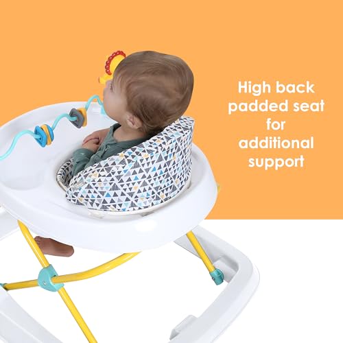 Smart Steps Trend Activity Walker with Removeable Toy Bar, Multi-Directional Front Wheels, Tray, Adjustable Height and Flat Fold Frame for Storage, Ages 6 Months +, Zoo-ometry White
