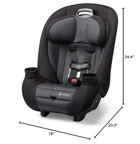 Safety 1st Ellaris 3-in-1 Convertible Car Seat, Slim Fit Design, Rear & Forward-Facing, 5-Position Headrest, 3-Across Fit, Travel-Friendly with Machine-Washable Seat Pad, Smokey Haze