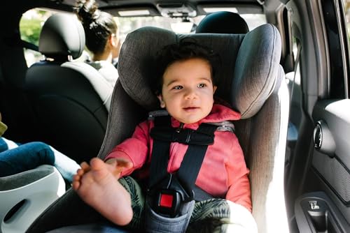 Clek Foonf Convertible Car Seat with Rigid LATCH, Crumple Zone safety system, Adjustable Headrest, Reclining Design, Anti-Rebound Bar & Flame Retardant-Free (Railroad Ziip)