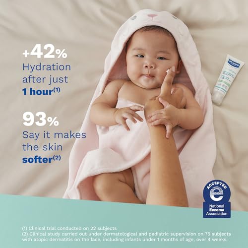 Mustela Stelatopia Eczema-Prone Skin Emollient Baby Face Cream - Face Moisturizer with Natural Avocado & Sunflower Oil - Fragrance-Free - 1.35 fl. oz.