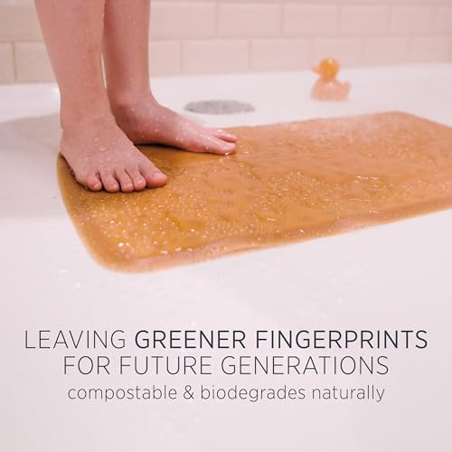 HEVEA Baby & Toddler Bath Mat - 100% Natural Rubber Non Slip Bathtub Mat for Baby - Upcycled, Danish Design - Safe & Sustainable Bathroom Essential (Natural)