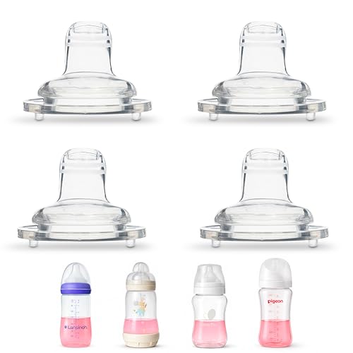 Sippy Spout Nipples for Lansinoh, MAM, Evenflo, Pigeon Baby Bottles 4-Count