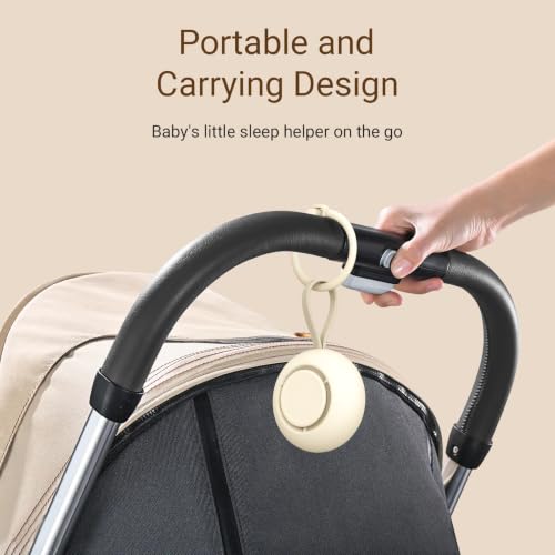 Portable Baby Sound Machine [White Noise for Babies Kids Adults][Timer Function][20 Soothing Sounds][Sleep Soother] 15 Hours Battery Life, Travel,Registry,Gifts,Shower,Clips on Baby Stroller