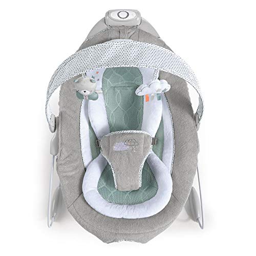 Ingenuity SmartBounce Automatic Baby Bouncer Seat with White Noise, Music, Toy Bar & 2 Plush Infant Toys, 0-6 Months Up to 20 lbs (Pemberton)