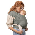 Boba Baby Wrap Carrier – Original Baby Sling Carrier for Newborns (7–35 lbs), Soft, Secure, Hands-Free & Ergonomic, Ideal for Comfortable Bonding, New Parents (Grey)