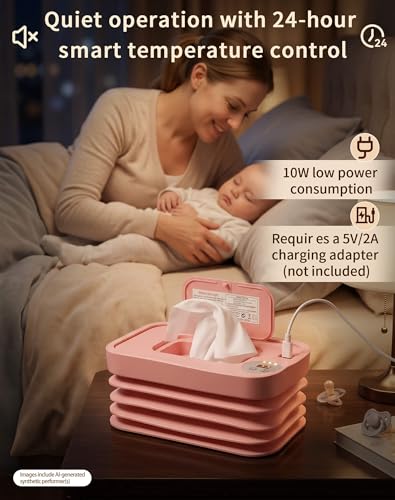 Portable Collapsible Wipes Warmer,Travel USB Wipe Heater,3 Temperature