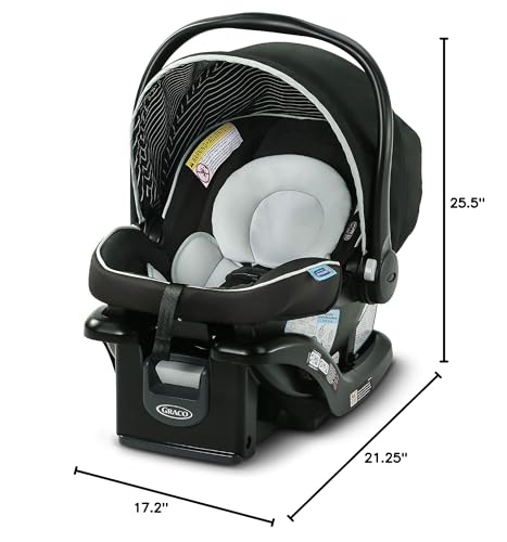 Graco® SnugRide Lite LX Infant Car Seat, Lightweight Rear-Facing Seat for Babies 4–30 lb, 4-Position Adjustable Base, LATCH Installation & ProtectPlus Engineered, Studio