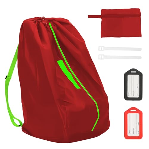 Jaseppor Car Seat Bags For Airplane Travel, Gate Check Bag, Durable Travel Bag with Thickened Shoulder Straps and 2pcs Luggage Tags For Airplane