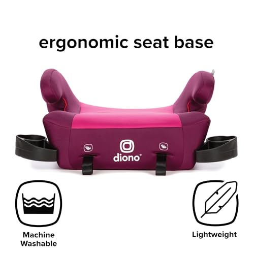 Diono Solana 2 XL 2022, Dual Latch Connectors, Lightweight Backless Belt-Positioning Booster Car Seat, 8 Years 1 Booster Seat, Pink