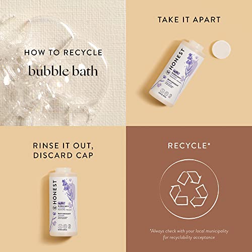 The Honest Company Foaming Bubble Bath & Baby Wash, Tear-Free, Hypoallergenic, Natural Formula, Lavender Calm Scent, 12 fl oz