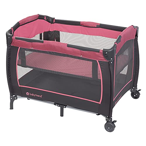 Baby Trend Lil’ Snooze™ Deluxe III Nursery Center® Playard for Twins, Cozy Berry