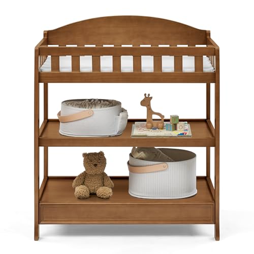 Delta Children Infant Changing Table with Pad, Chestnut