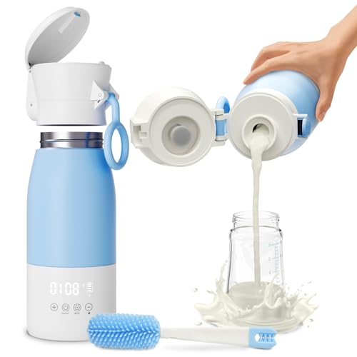 HOMEHELP Portable Bottle Warmer for Travel - 17oz Portable Milk Warmer for Baby with Patent-Designed Formula Storage, 16000mAh Bottle Warmer On The Go for Breast Milk & Formula, Ideal for Car Outdoor