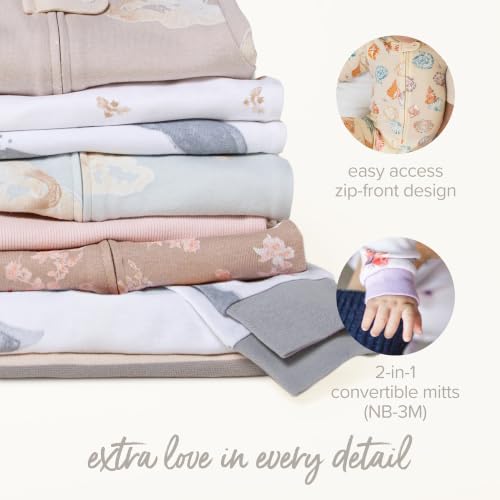 Burt's Bees Baby Girls' Organic Cotton, Sleep and Play Footed Pajamas