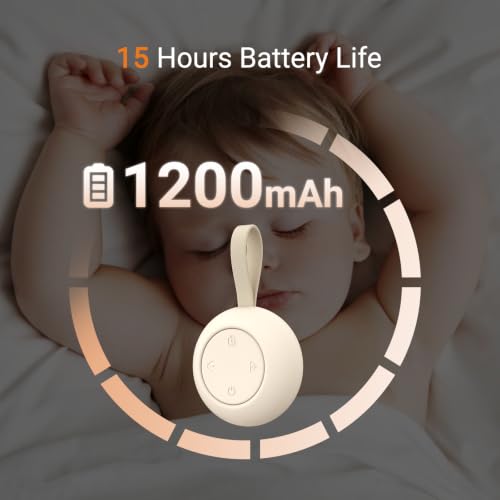 Portable Baby Sound Machine [White Noise for Babies Kids Adults][Timer Function][20 Soothing Sounds][Sleep Soother] 15 Hours Battery Life, Travel,Registry,Gifts,Shower,Clips on Baby Stroller