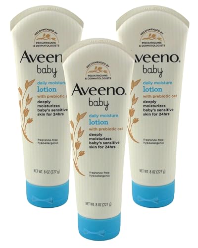AVEENO Baby Fragrance Free Daily Moisture Lotion 8 oz (Pack of 3)