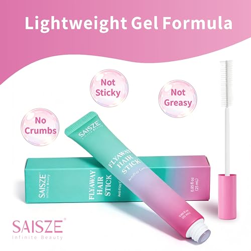 SAISZE Fly Away Stick for Hair, Flyaway Hair Tamer, Lightweight Frizz Control Hair Mascara and Styling Wand for Baby Hairs and Bangs, Travel Essentials, Ideal Gifts for Kids, Teen Girls, 0.85 Oz