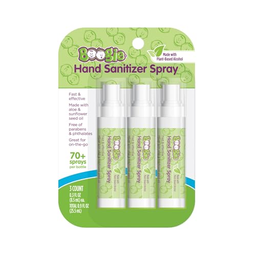 Boogie Kids Hand Sanitizer Spray for Babies & Toddlers - 0.3 fl oz (3 Pack)