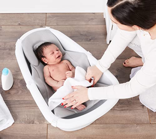 Regalo Baby Basics 3-in-1 Grow with Me Baby Bathtub with Foam Padded Air Mesh Sling, Adjustable Infant Bath Tub for Newborn to Toddler, Baby Bath Seat Support, Easy Clean with Drying Hook