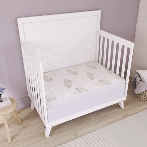 Dream On Me 2-in-1 Breathable Dual-Sided Portable/Mini Crib Coil Mattress – 3” Firm Innerspring Core, Waterproof Vinyl Cover, GREENGUARD Gold Certified, Fits Standard Mini & Portable Cribs