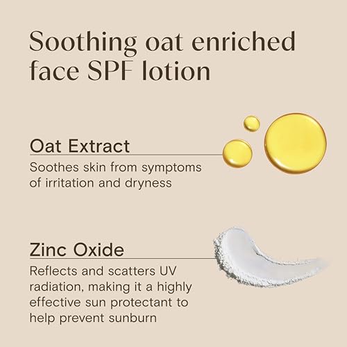 Aveeno Kids Daily Moisture Face Lotion & Mineral Sunscreen with SPF 30, Oat Enriched Face Moisturizer for Kids & Broad-Spectrum Sun Protection for Sensitive Skin, Hypoallergenic, 1.5 fl. oz