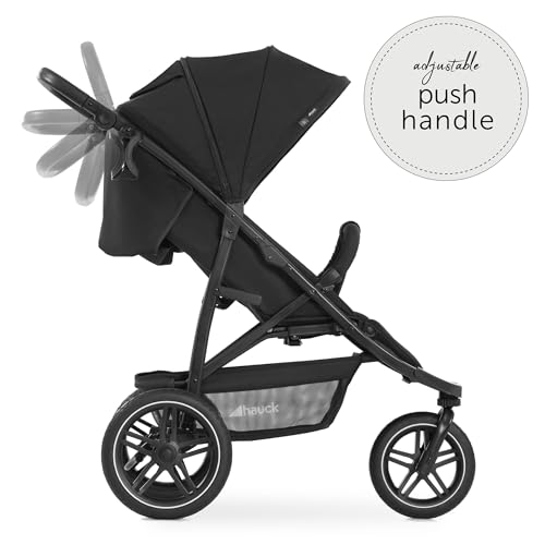 hauck Rapid 3R All-Terrain Pushchair Baby Stroller for Toddlers – 3 Rubber Wheels, UPF 50+ Canopy, Adjustable Reclining Seat & Height Handle, and Compact One-Hand Fold