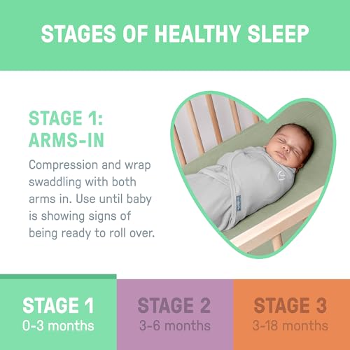 SwaddleMe by Ingenuity Comfort Pack Baby Swaddle Set, Size 0-3 Months, 5-14 Pounds, SwaddleMe Pod, Original Swaddle, Night Sack, 3pk - Little Bees