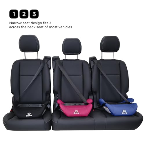 Diono Solana Lite Backless Booster Car Seat, Lightweight & Portable for Travel, Machine Washable Covers, 40-100 lbs, Black Storm