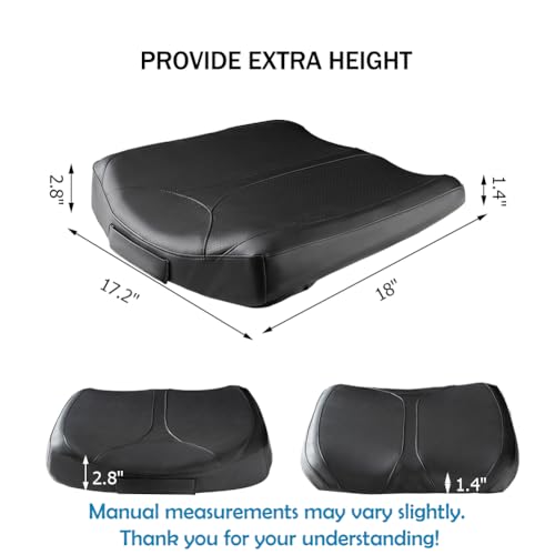 QYILAY Leather Car Memory Foam Heightening Seat Cushion for Short People Driving, Hip(Coccyx/Tailbone) and Lower Back Pain Relief Butt Pillows, Adult Booster Seat for Car,Truck,SUV, Office Chair.