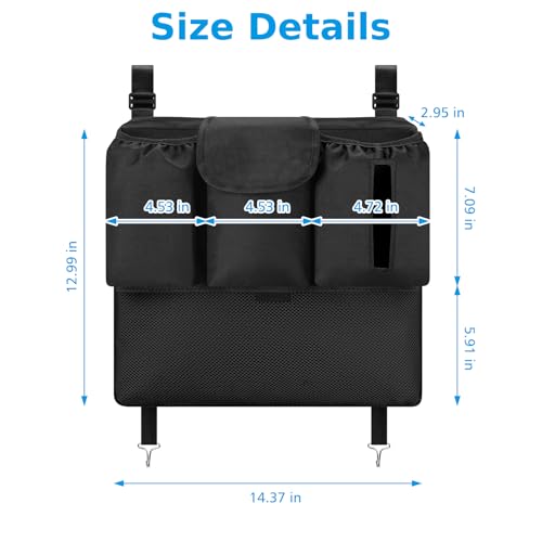 Accmor Stroller Organizer, Universal Large Capacity Stroller Bag Caddy Organizer Accessories for Uppababy, Nuna, Doona, Britax Strollers, Black